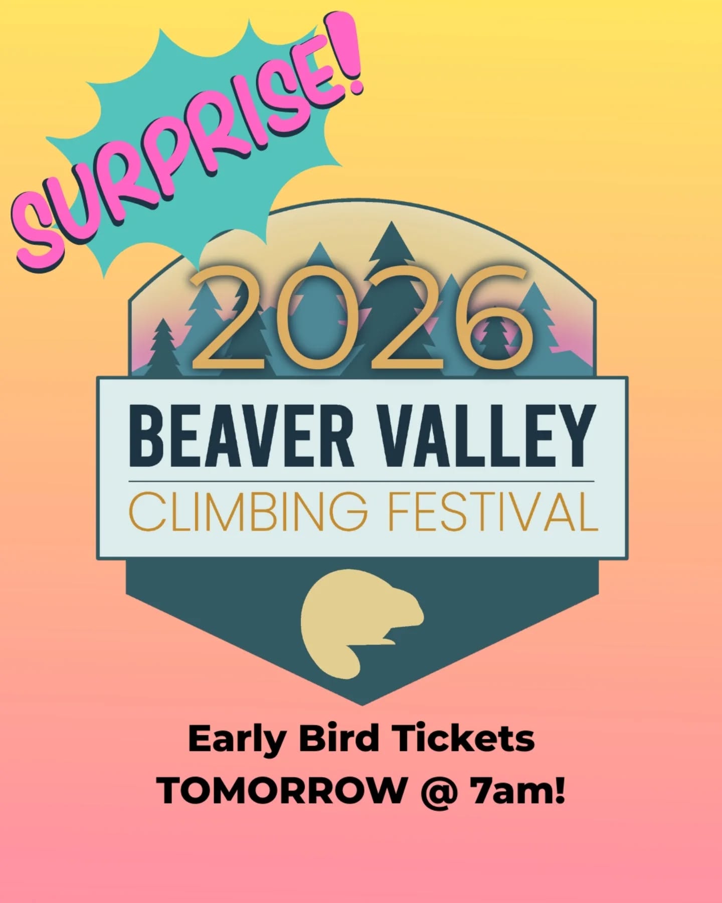 We've got what you've been waiting for! 👀

Early Bird tickets for the 2026 Beaver Valley Climbing Festival become available to annual members TOMORROW morning at 7am!  How's that for some surprise news?

Active Annual Members get first access, and a reduced ticket price! Not a member? Go ahead and get your membership now, and buy your #bvcf2026  ticket before we sell out. 

Tickets go on sale to the general public on June 5th.

No one throws a better climbing party, and we've got allllllll the best prizes for the raffle 🎟️🎟️🎟️ This year's BVCF is supported by our headline sponsor Patagonia.  You won't want to miss it! 

🔗 Link in bio for more details.

#ontario #climbingfestival