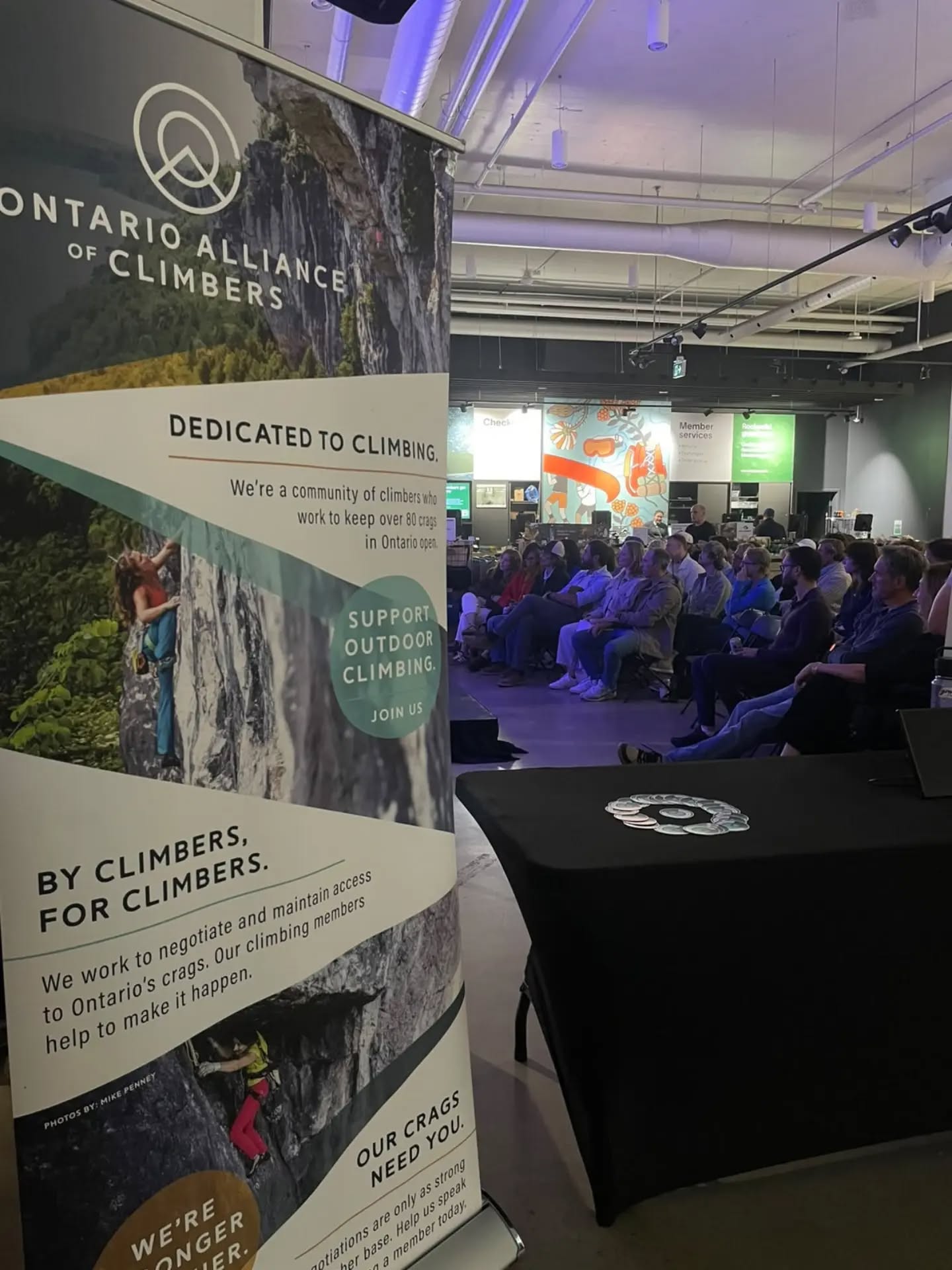 Last week, @sonnietrotter stopped by @mec_toronto to take part in their Mountain Speaker Series in collaboration with @patagonia !

Sonnie is a local legend who's taken his adventures far, chronicling them in his book Uplifted: The Evolution of a Climbing Life. (Don't sleep on it; we've already read and love it! 🤓) It was a fantastic night of sharing, connecting with the community, and getting inspired.

But this was more than just a meet & greet with one of Canada's greats.  @mec generously donated all the proceeds from ticket and book sales to the OAC ❤️ That amounted to $1800 raised for climbing advocacy in Ontario!

We'd like to extend a BIG thank you to @mec for supporting climbing access.  And to you, the community, for showing up and representing Ontario climbers!

🙏