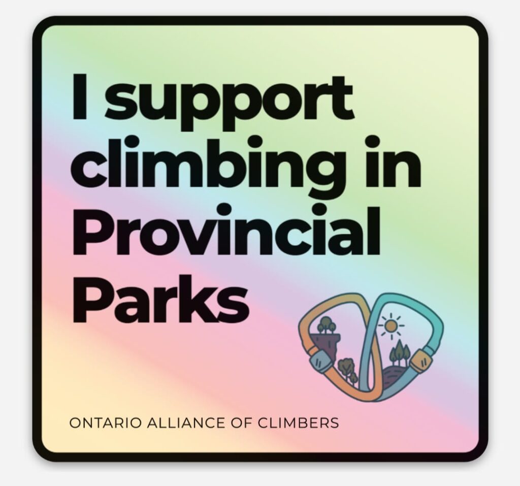 I support climbing in Provincial Parks sticker
